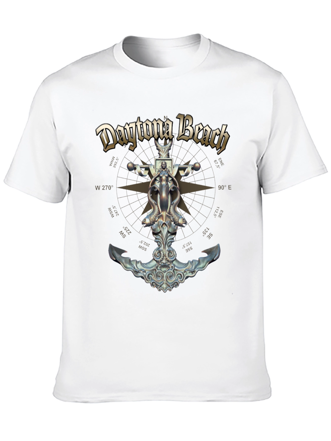 Daytona Beach Compass Anchor Graphic T-Shirt