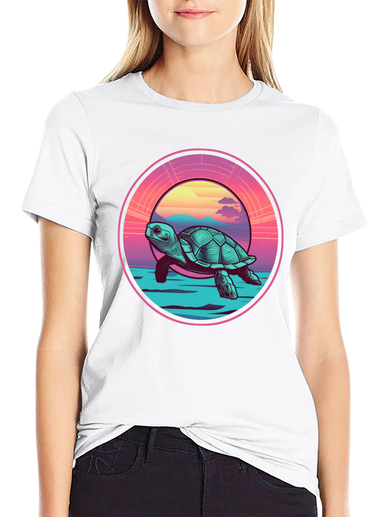 Sea Turtle Sunset Graphic Tee