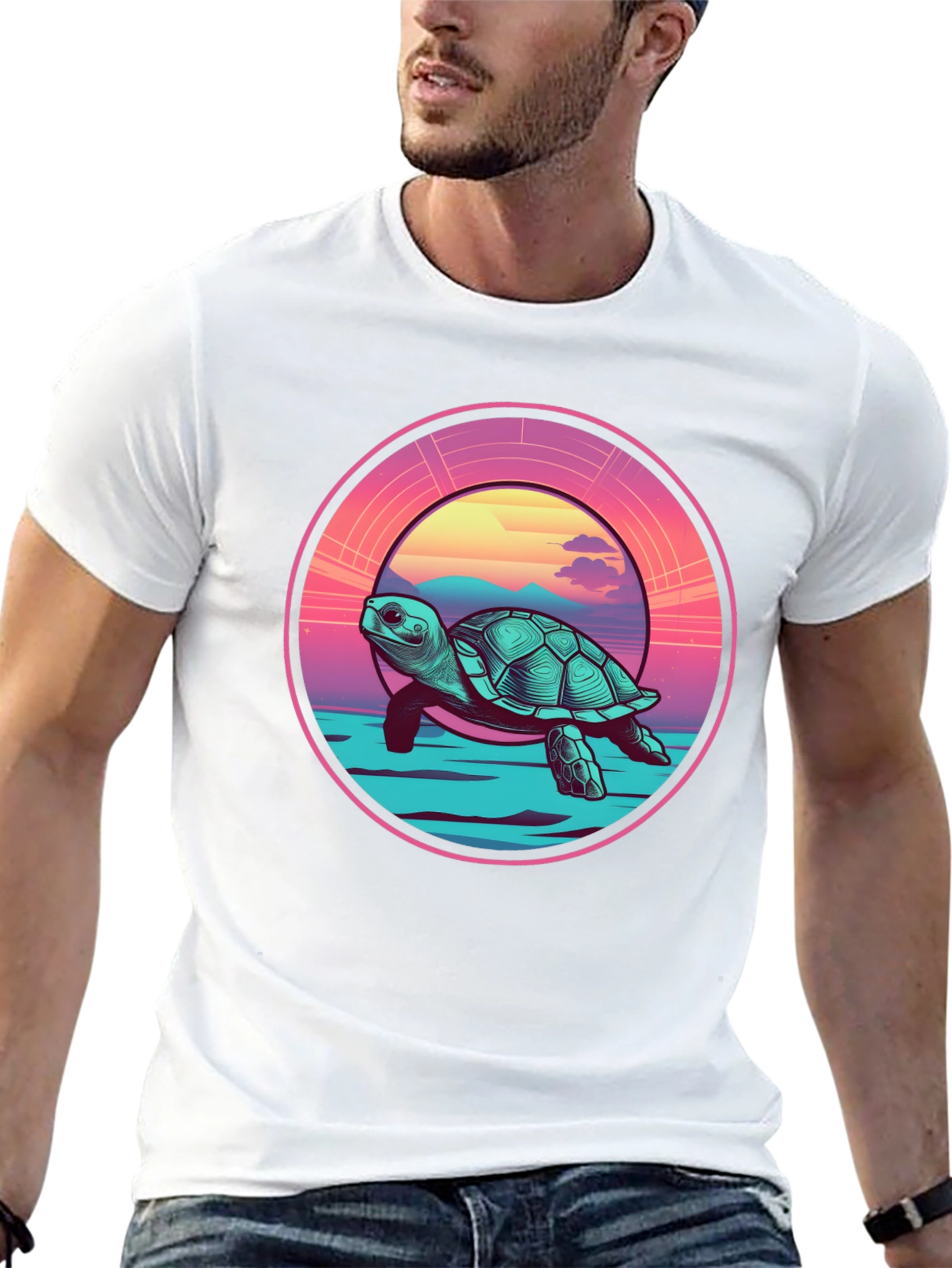 Sea Turtle Sunset Graphic Tee