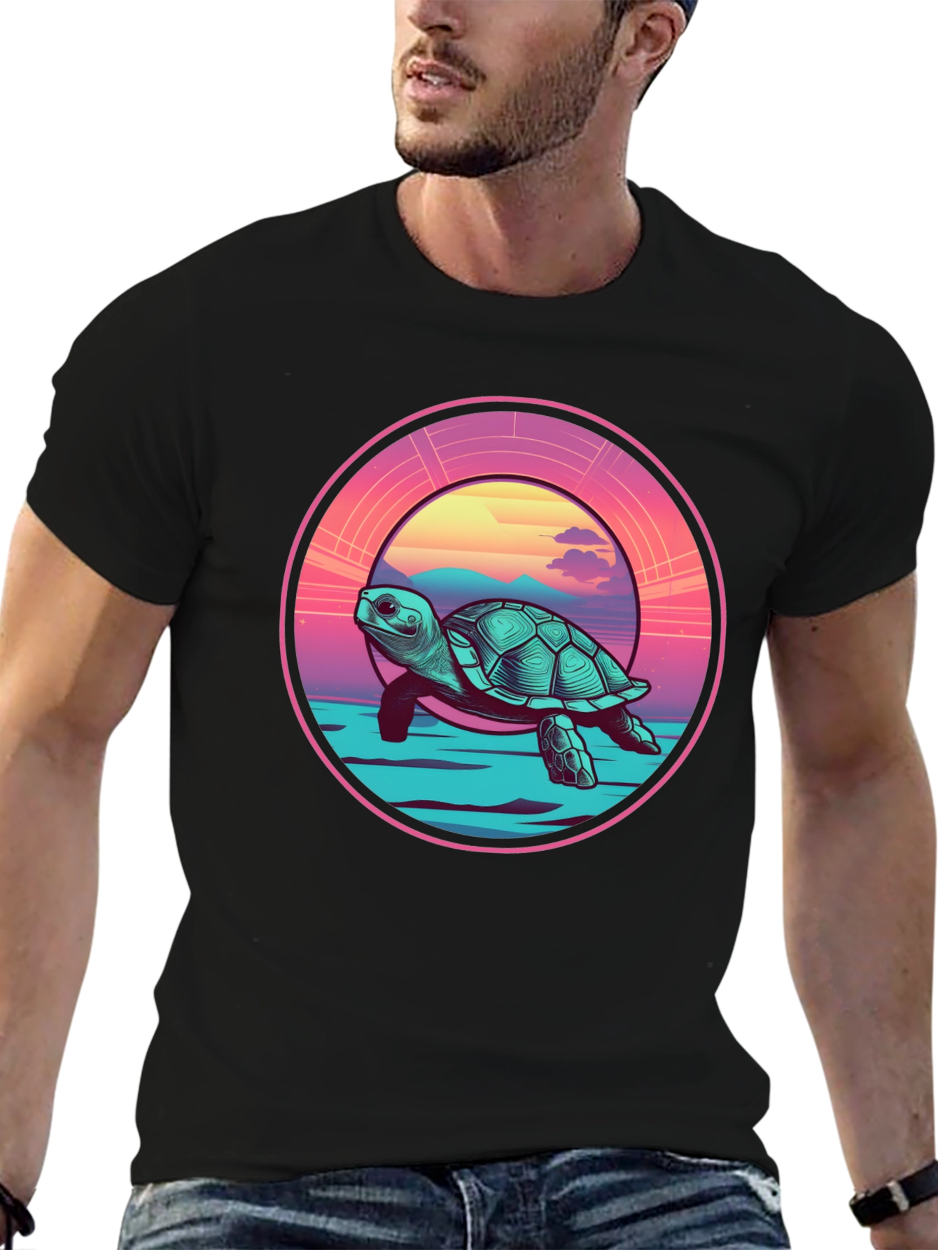 Sea Turtle Sunset Graphic Tee
