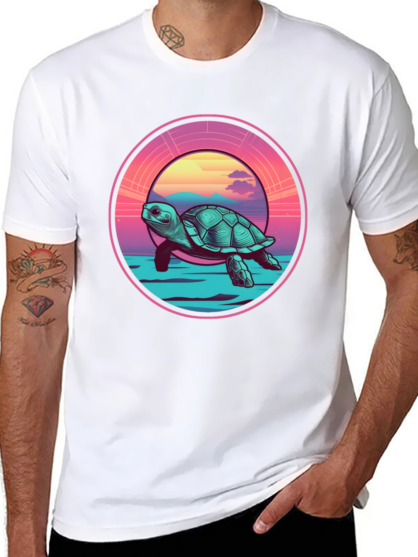Sea Turtle Sunset Graphic Tee