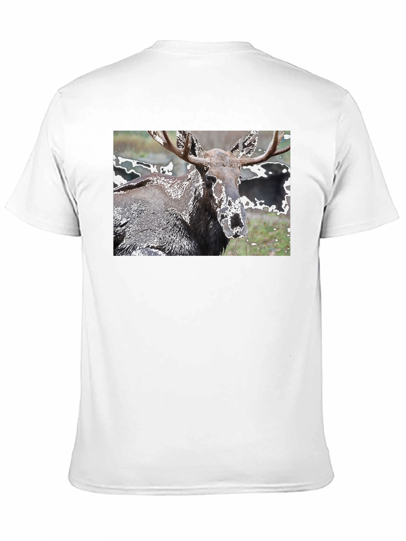 Moose Graphic Print Black T-Shirt