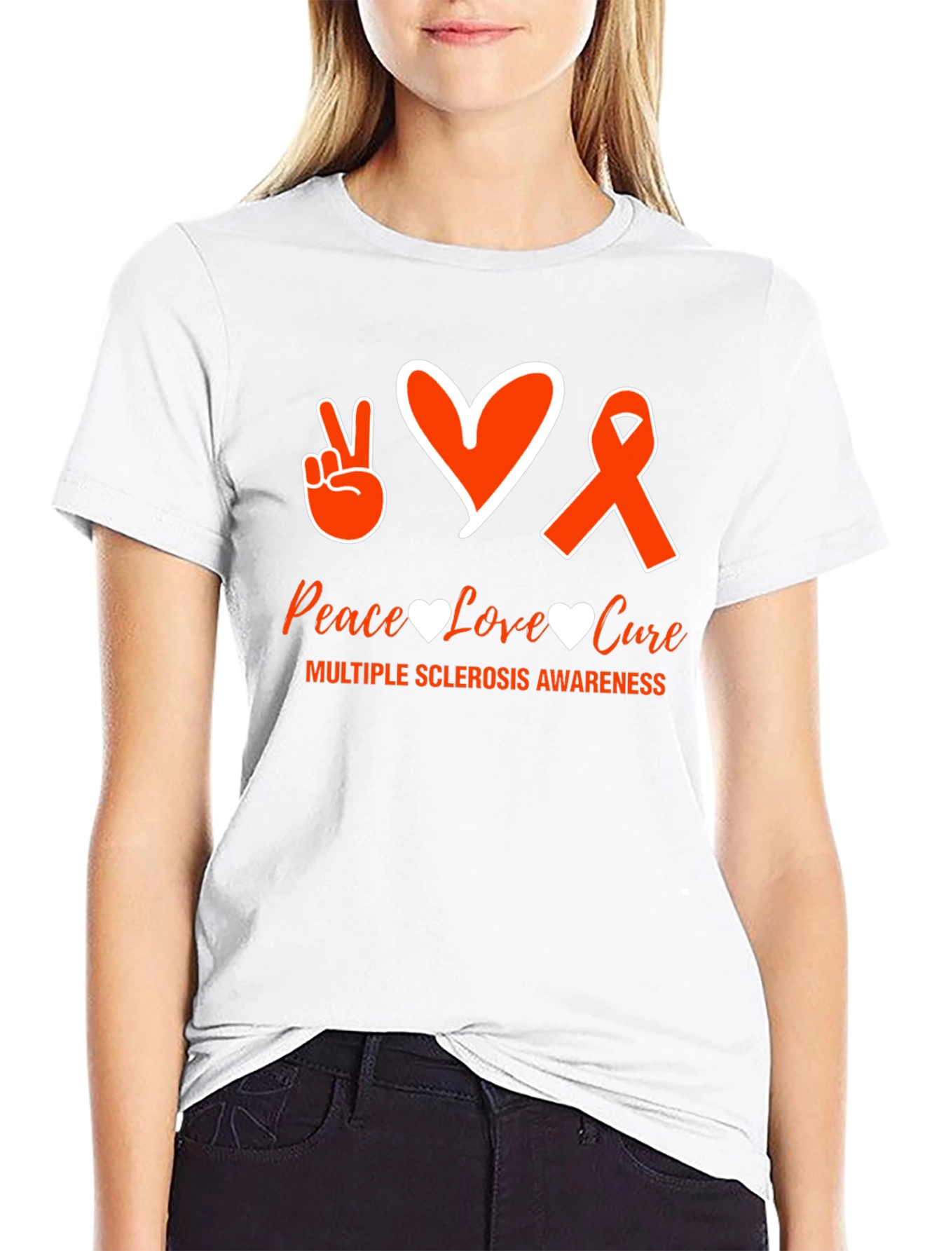 MS Awareness Graphic Tee - Peace Love Cure