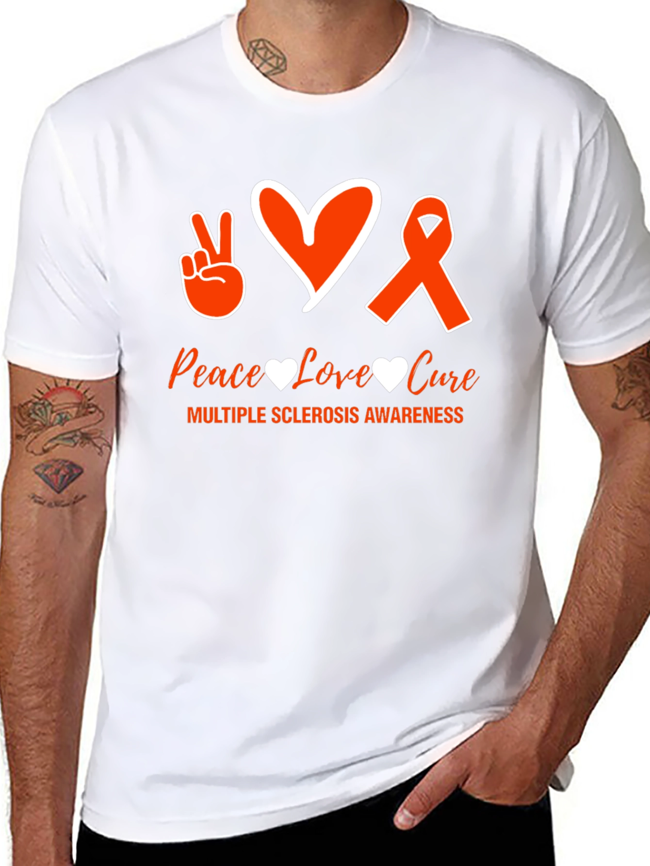 MS Awareness Graphic Tee - Peace Love Cure