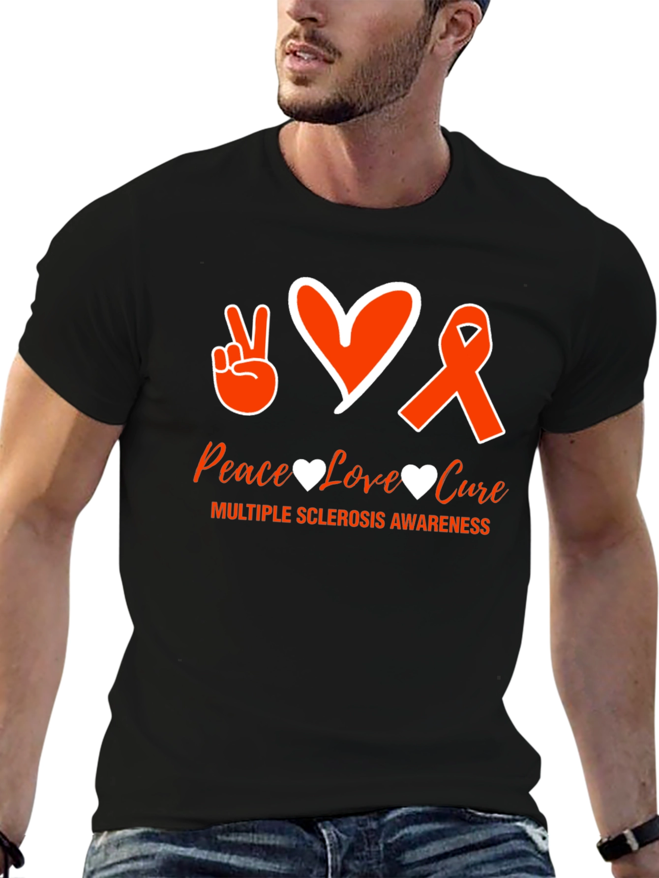 MS Awareness Graphic Tee - Peace Love Cure