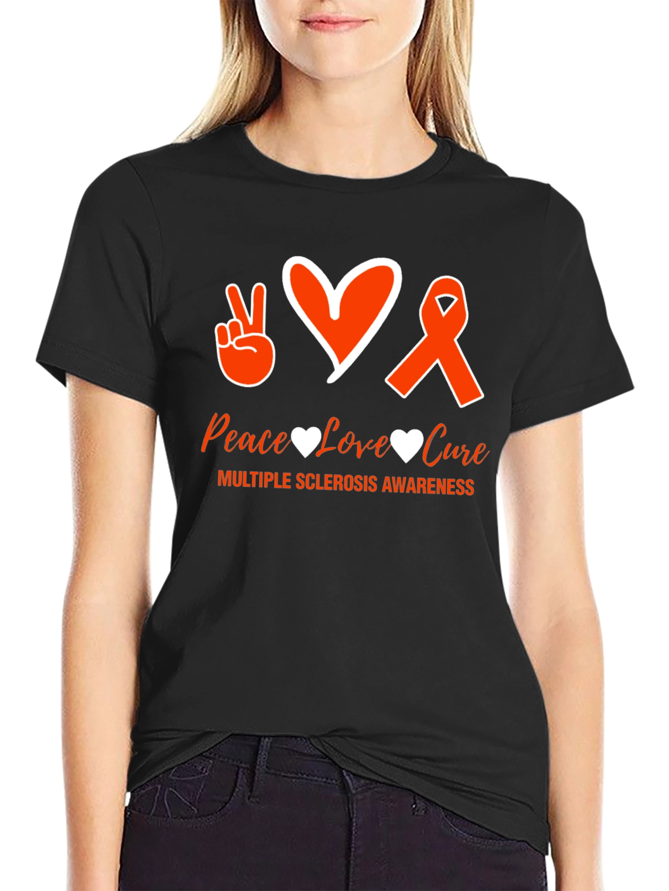 MS Awareness Graphic Tee - Peace Love Cure