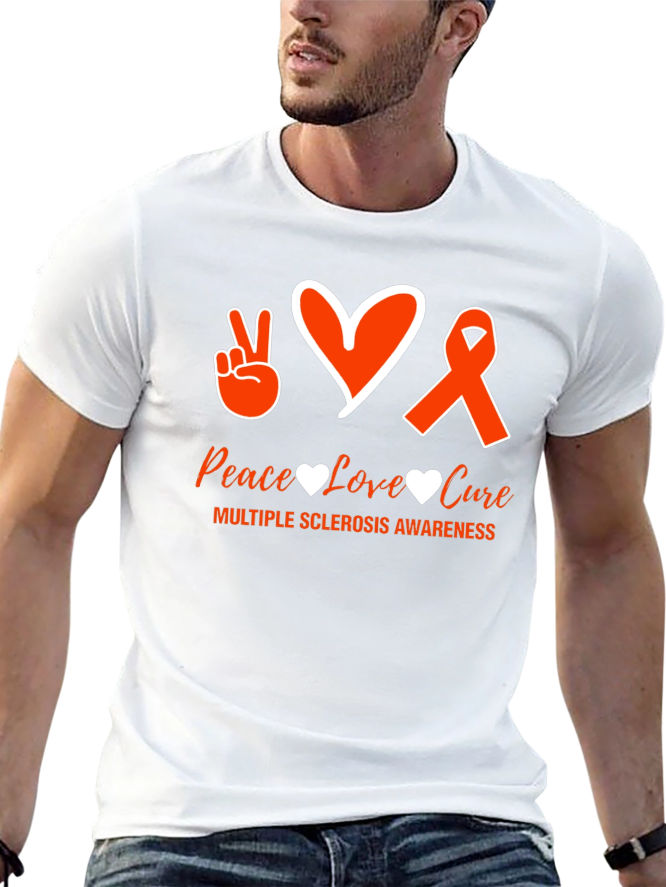 MS Awareness Graphic Tee - Peace Love Cure