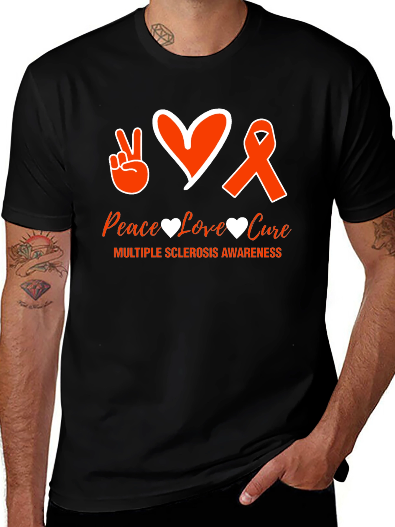 MS Awareness Graphic Tee - Peace Love Cure