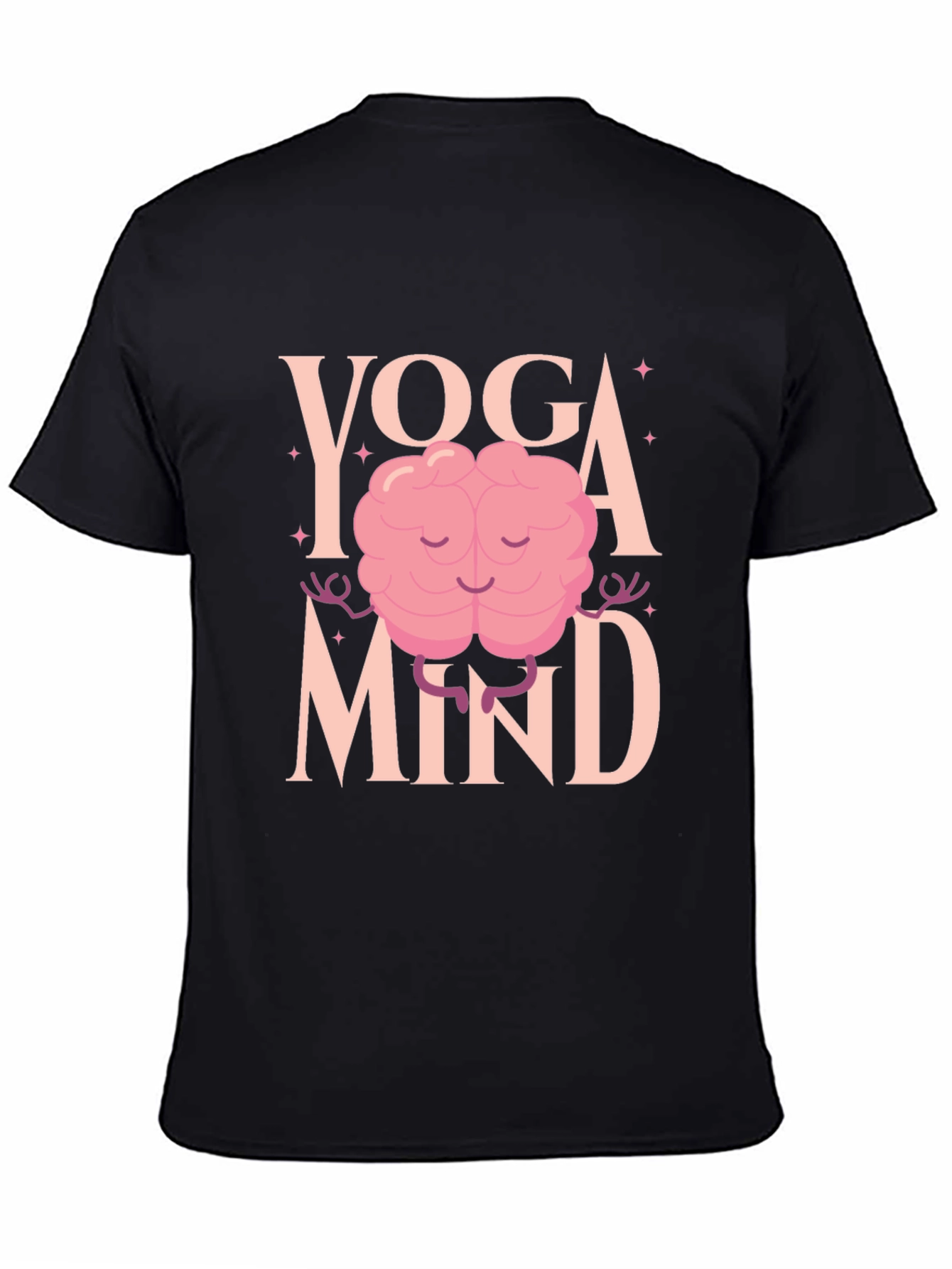 Yoga Mind Black T-Shirt - Meditating Brain Design