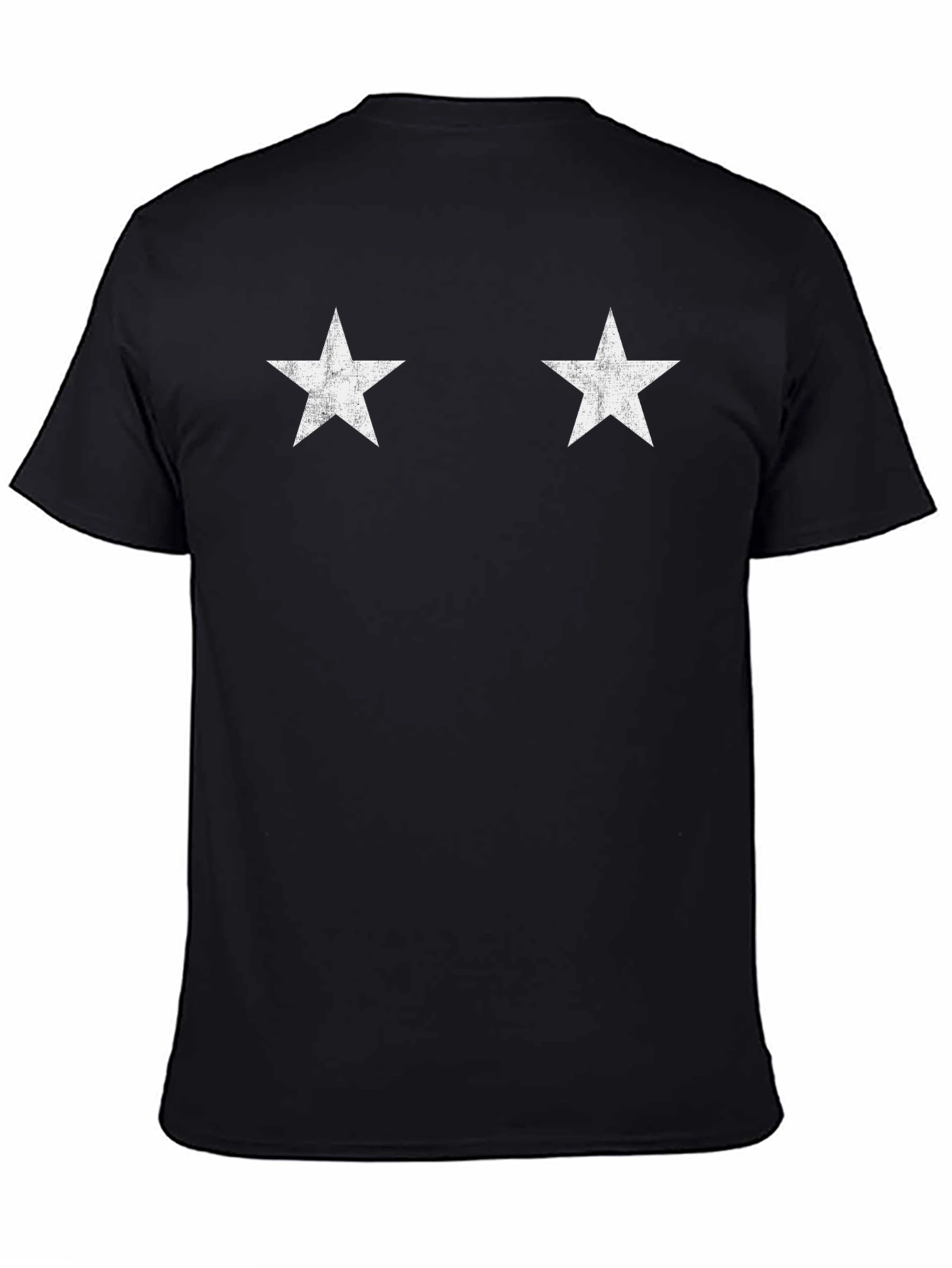 Mens Black T-Shirt with White Star Design