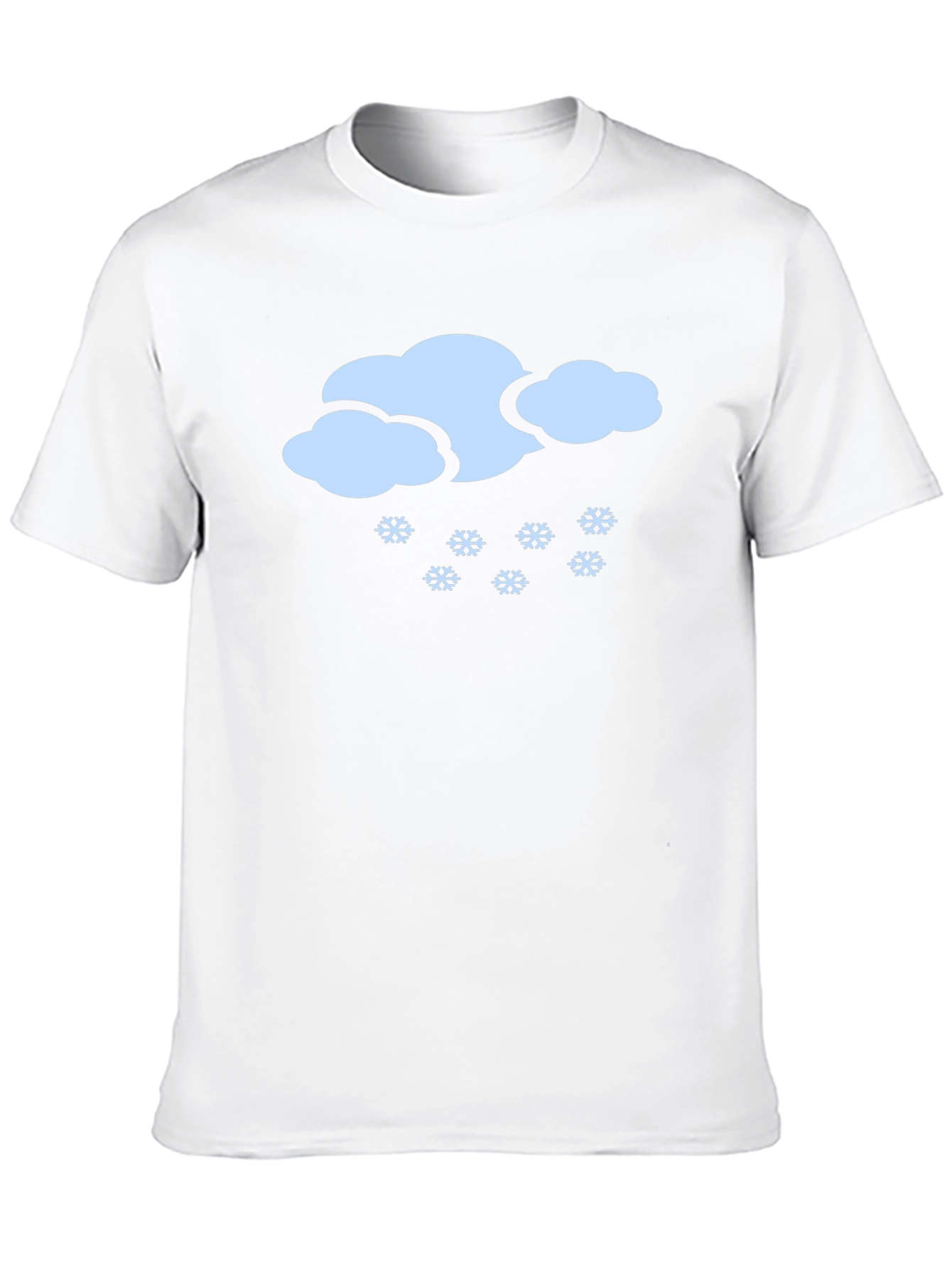Snowy Cloud Graphic Tee - Black Cotton Casual T-Shirt