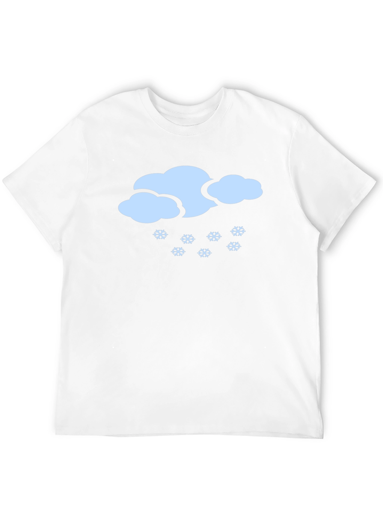 Snowy Cloud Graphic Tee - Black Cotton Casual T-Shirt