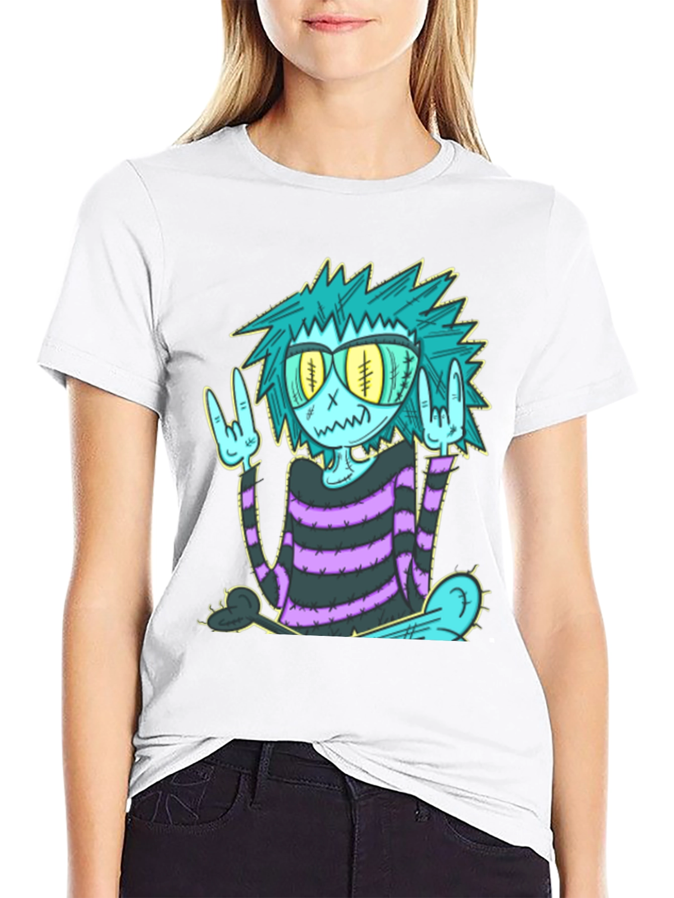 Cool Cartoon Monster Graphic T-Shirt