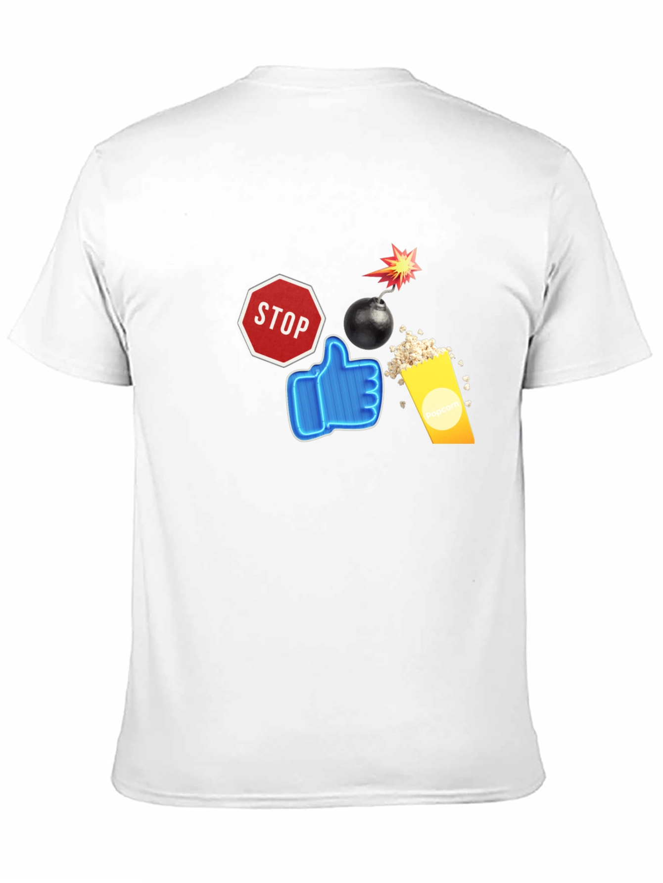 Stop Like Popcorn Bomb Black T-Shirt