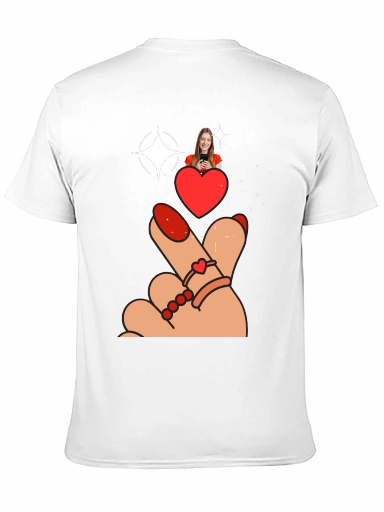 Heart Sign Graphic Tee - Stylish Black T-Shirt