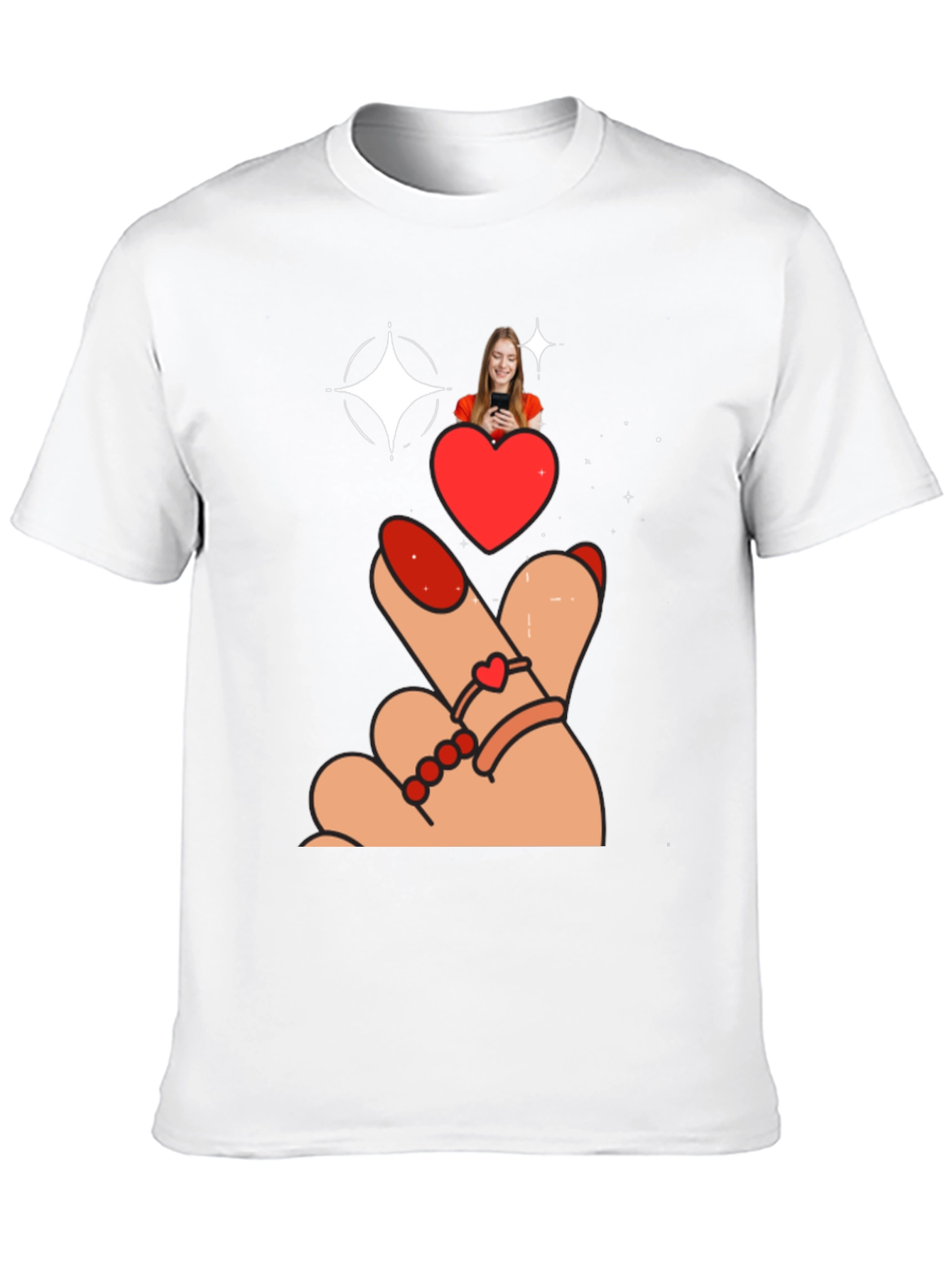 Heart Sign Graphic Tee - Stylish Black T-Shirt