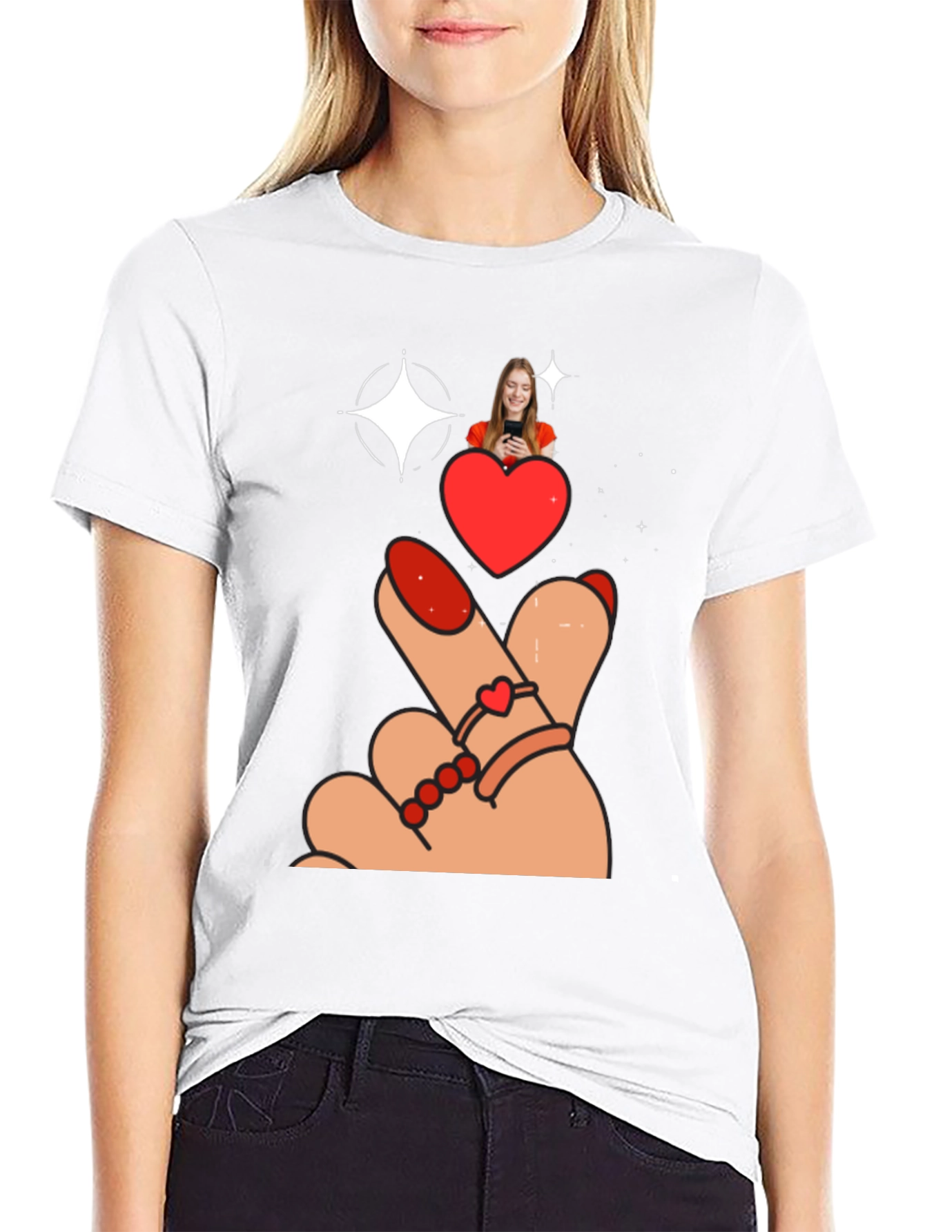 Heart Sign Graphic Tee - Stylish Black T-Shirt