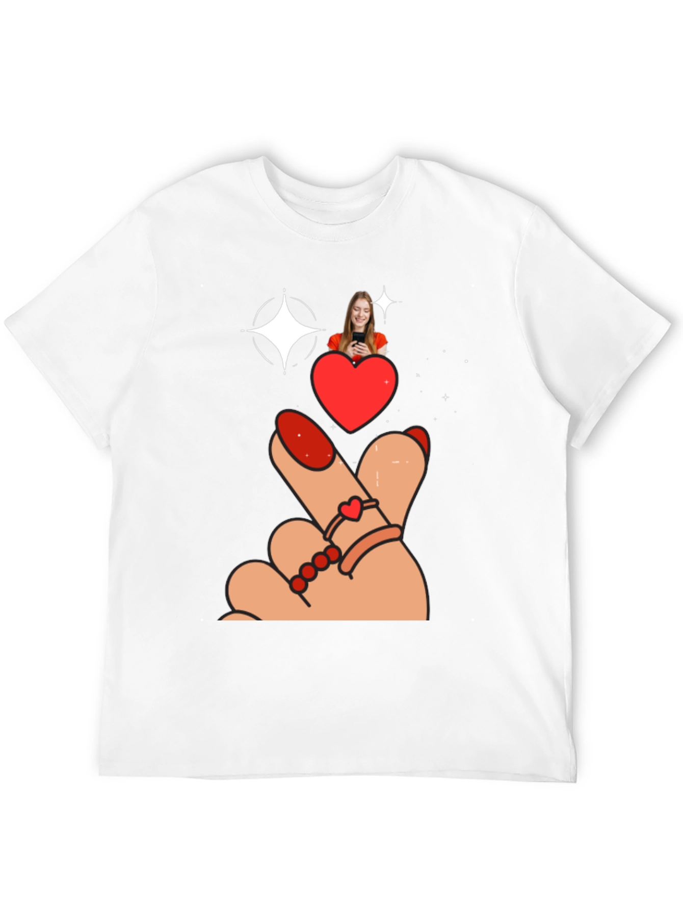 Heart Sign Graphic Tee - Stylish Black T-Shirt