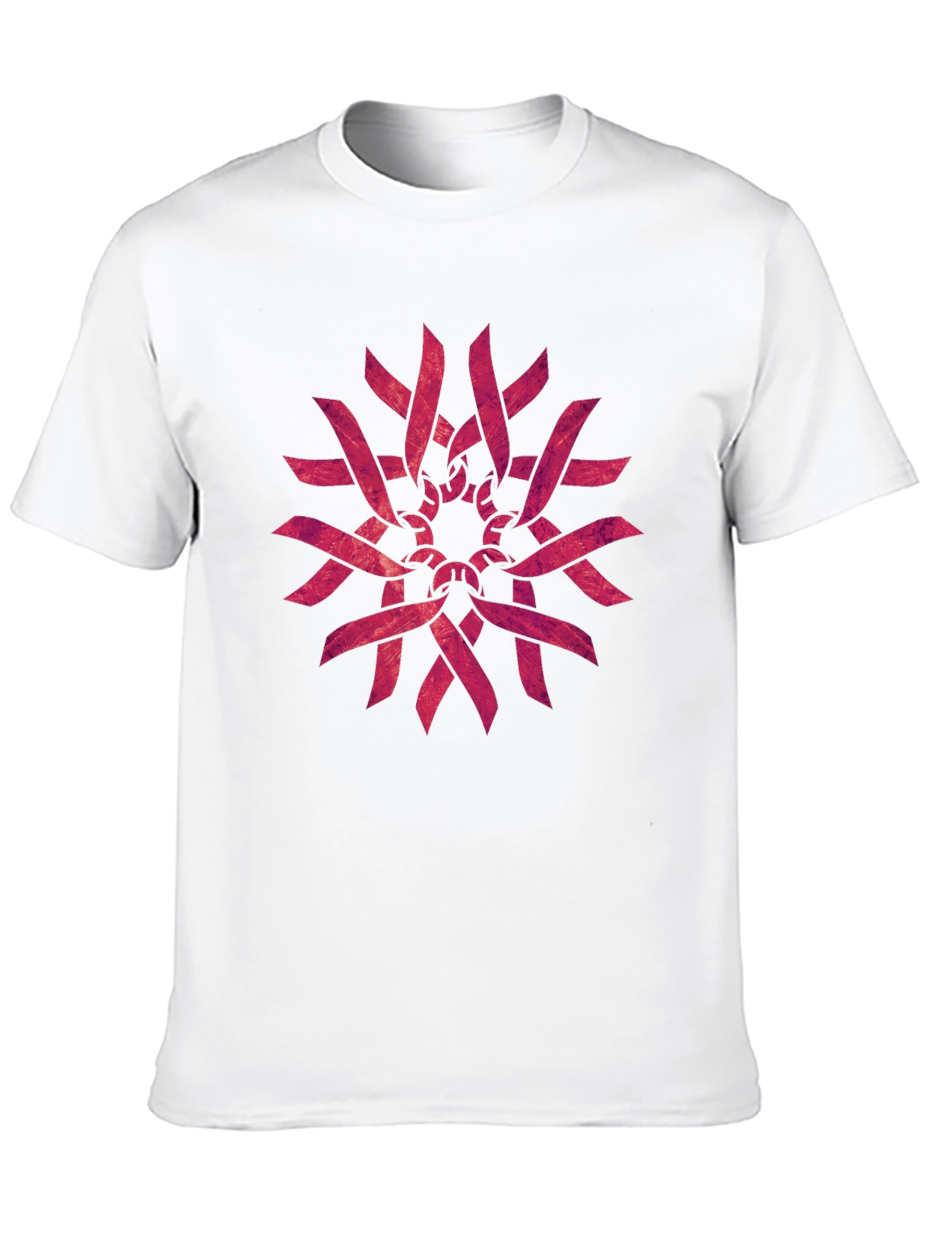 Geometric Ribbon Pattern Black T-Shirt