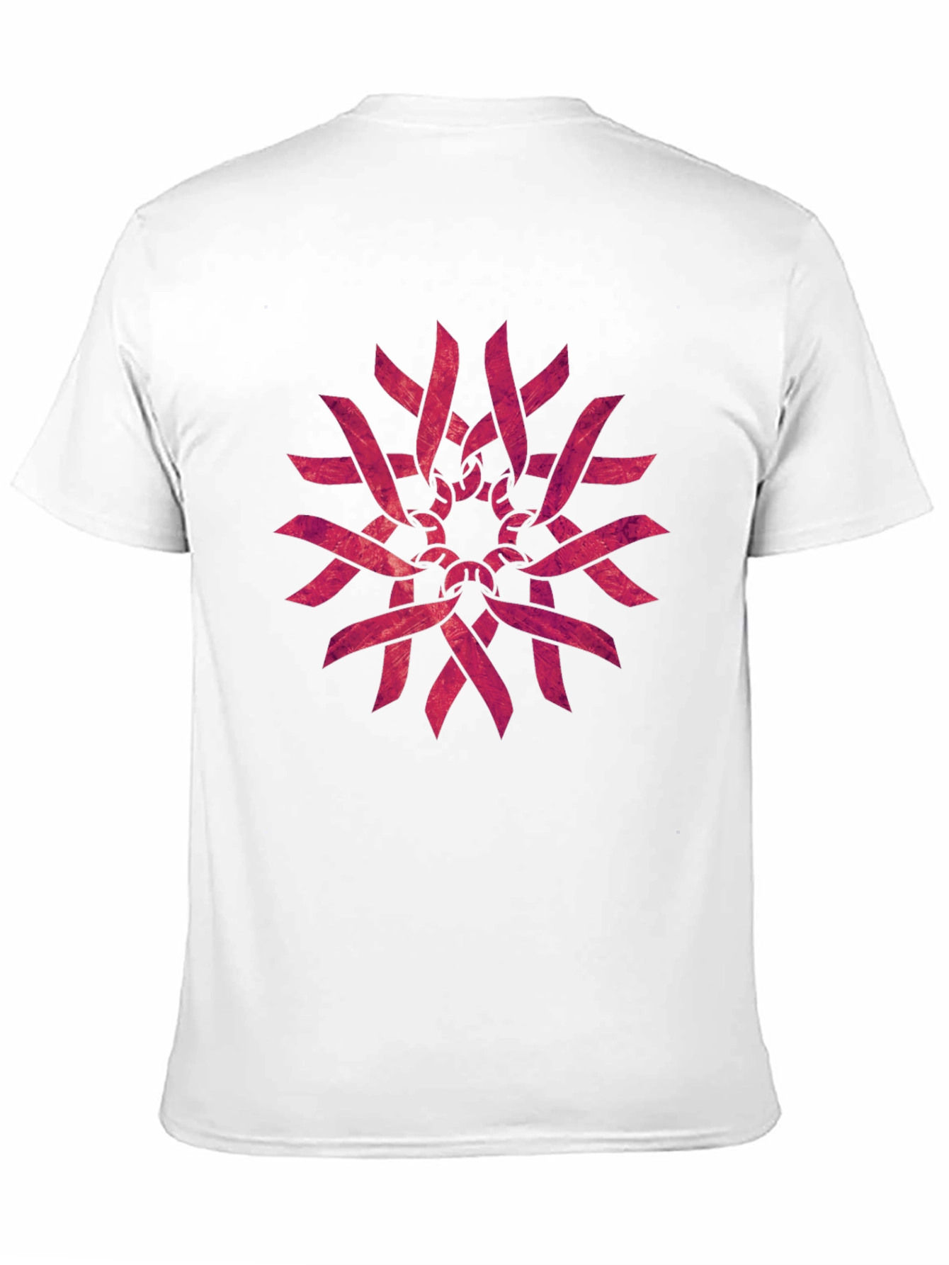 Geometric Ribbon Pattern Black T-Shirt