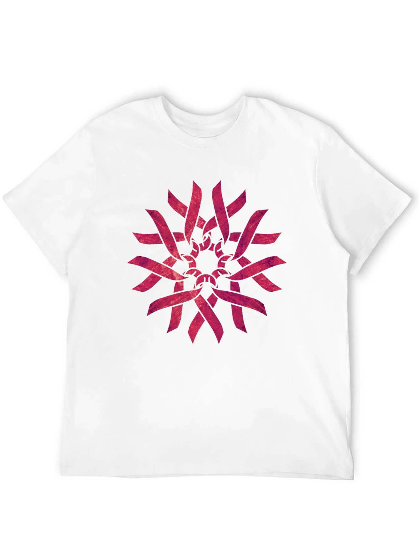 Geometric Ribbon Pattern Black T-Shirt