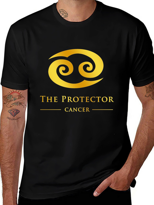 Cancer Zodiac T-Shirt: The Protector Graphic Tee in Black