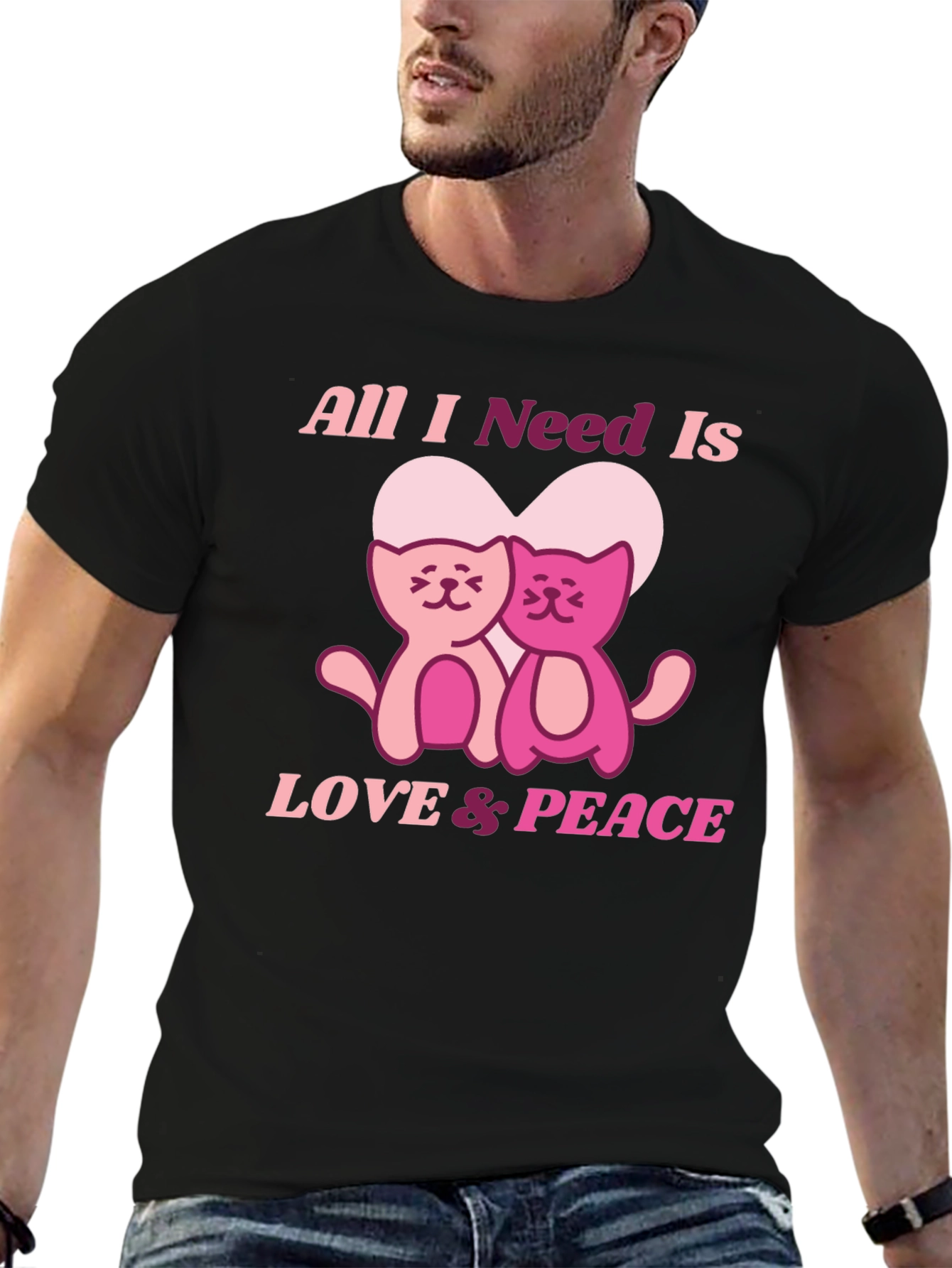 Love & Peace Cats T-Shirt