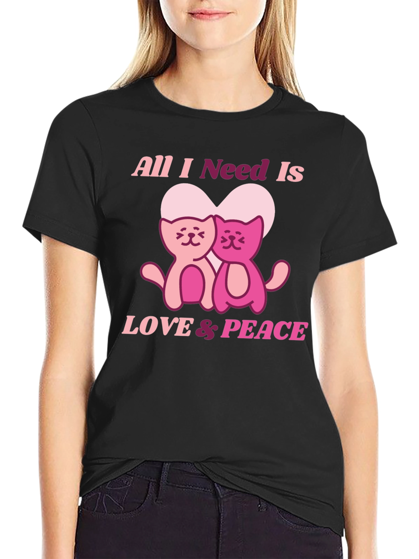 Love & Peace Cats T-Shirt