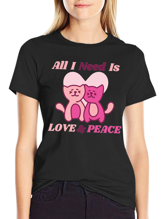 Love & Peace Cats T-Shirt