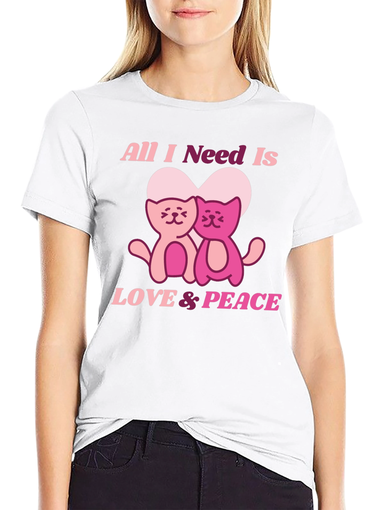 Love & Peace Cats T-Shirt