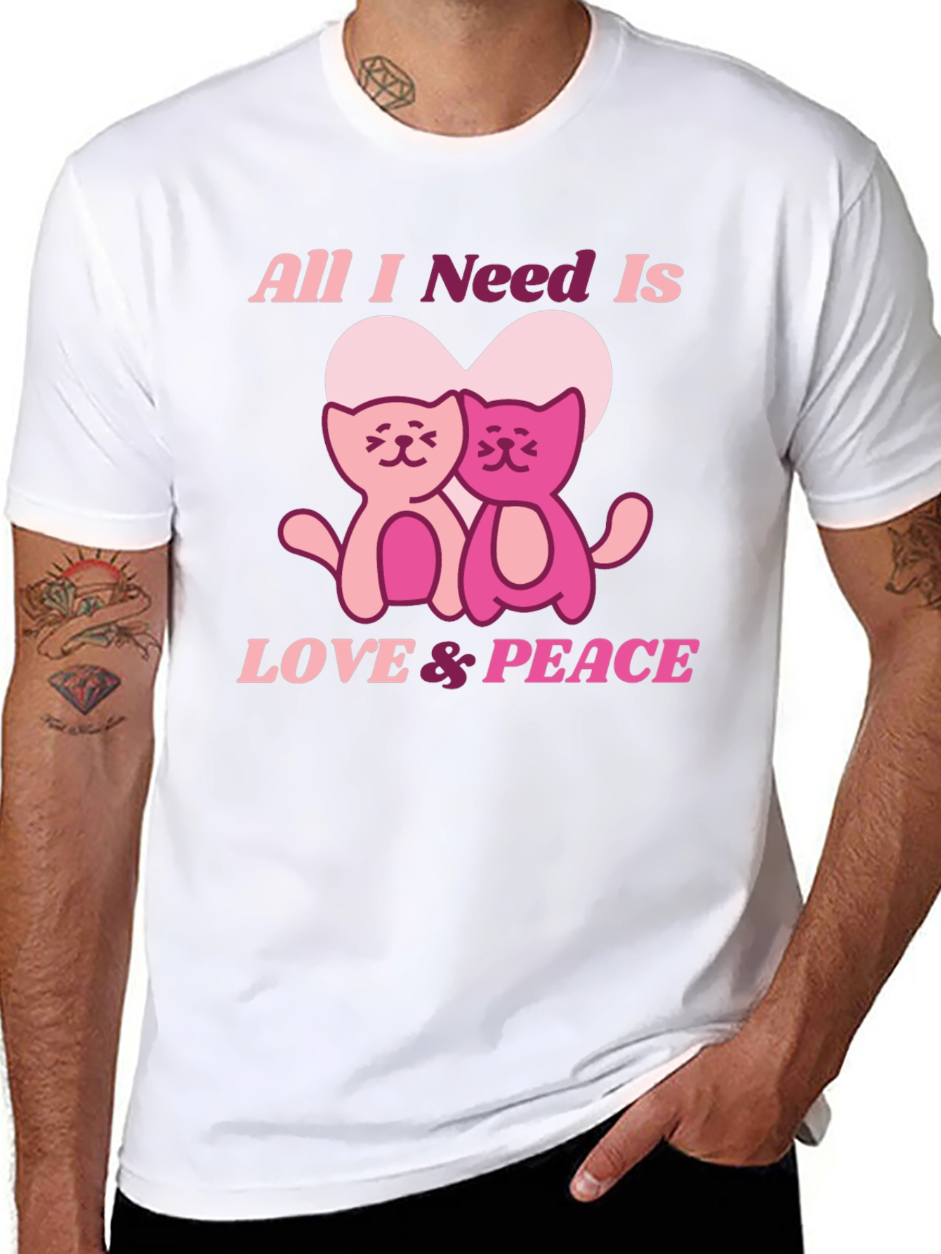 Love & Peace Cats T-Shirt