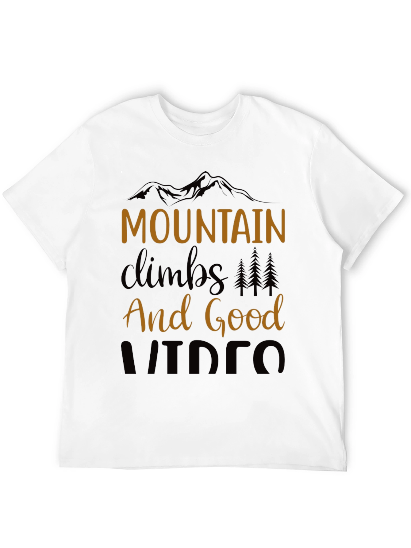 Mountain Climbs & Good Vibes Black T-Shirt