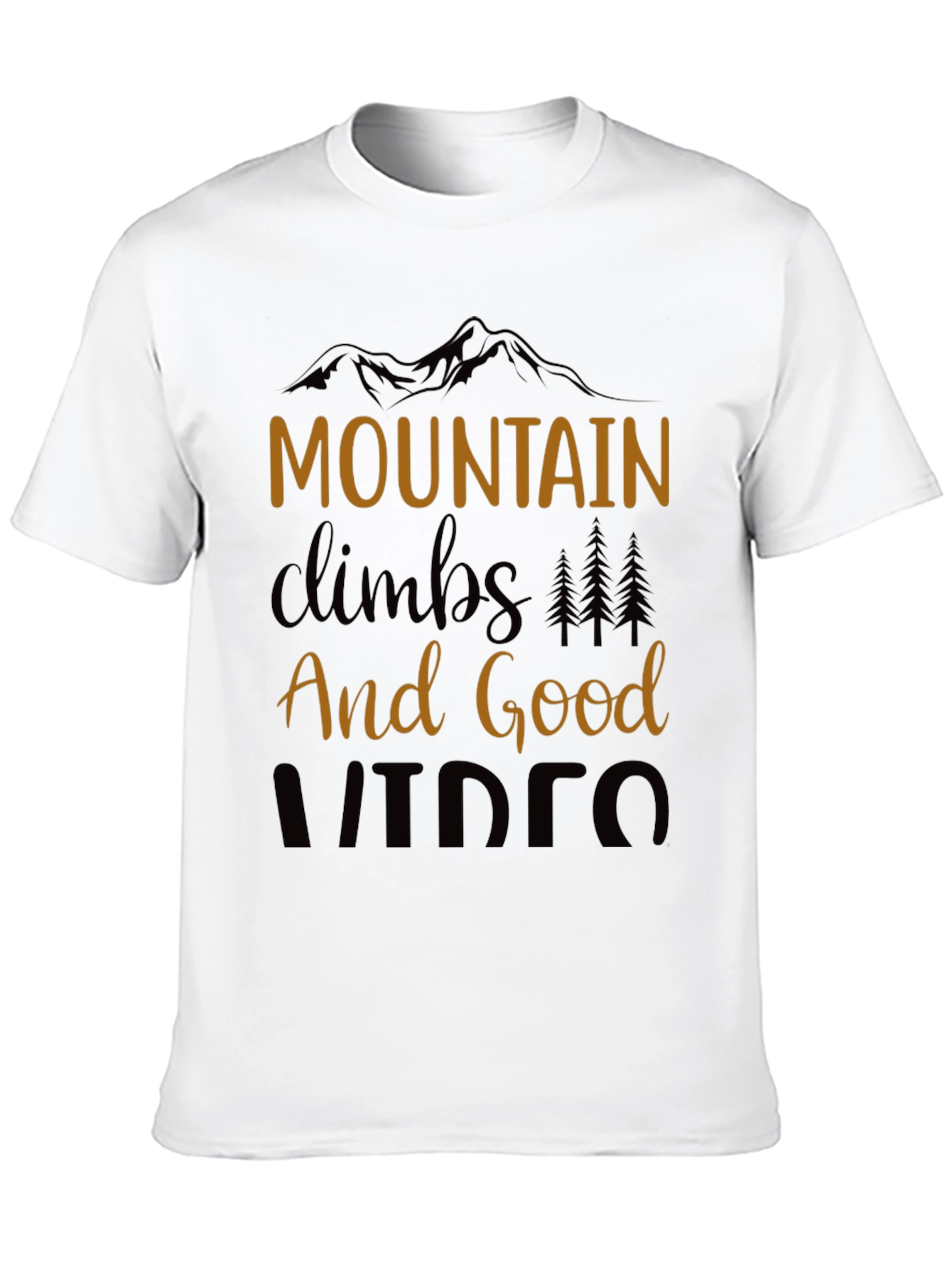 Mountain Climbs & Good Vibes Black T-Shirt