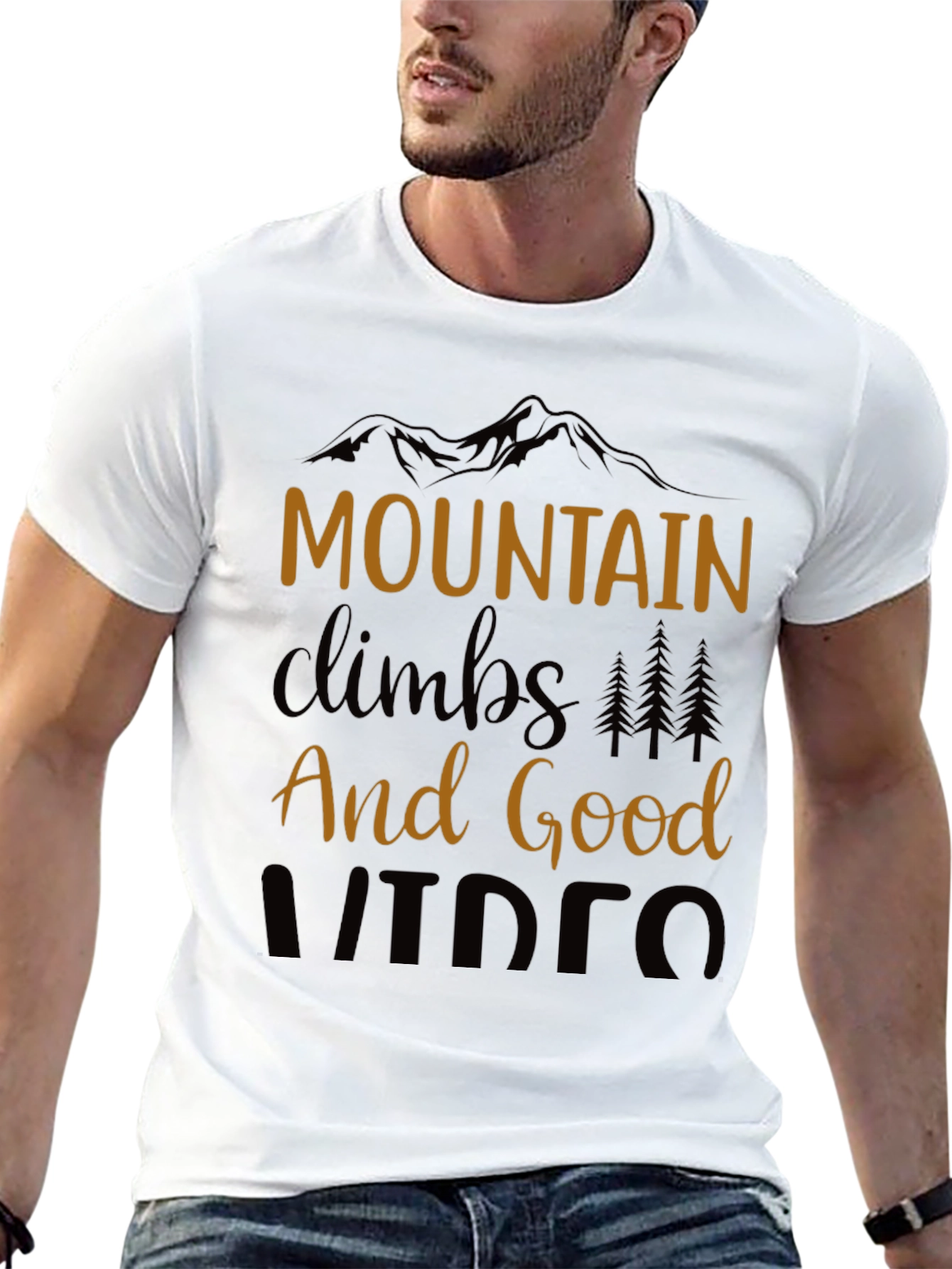 Mountain Climbs & Good Vibes Black T-Shirt
