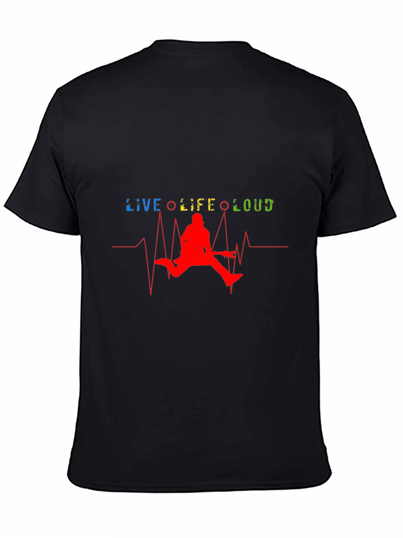 Live Life Loud Graphic T-Shirt - Mens Black Tee