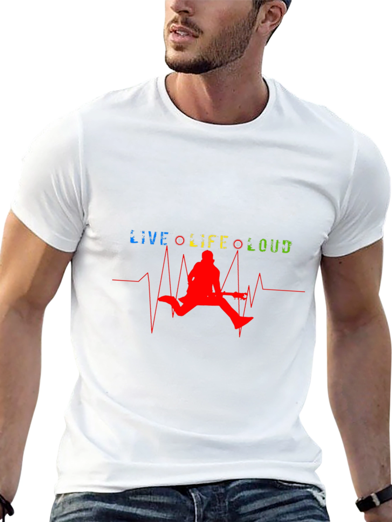 Live Life Loud Graphic T-Shirt - Mens Black Tee