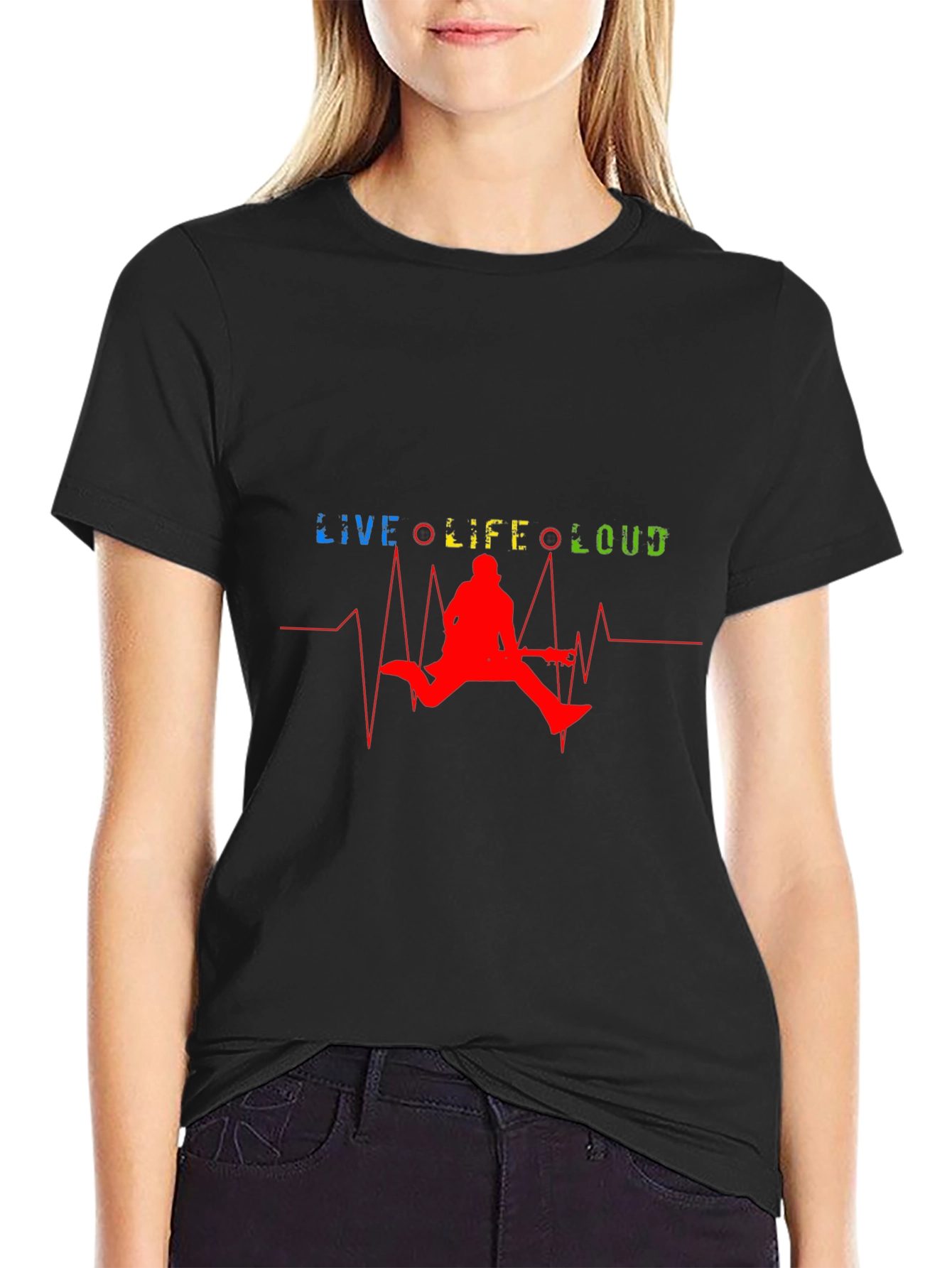 Live Life Loud Graphic T-Shirt - Mens Black Tee