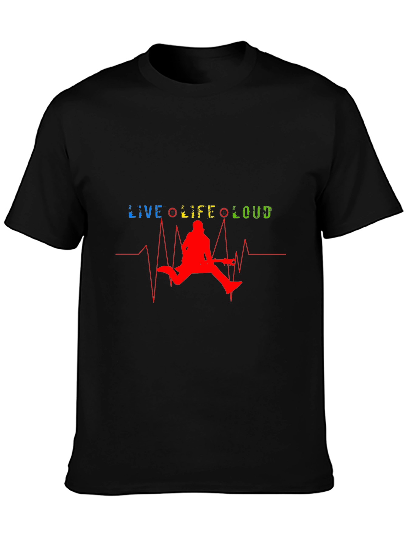 Live Life Loud Graphic T-Shirt - Mens Black Tee