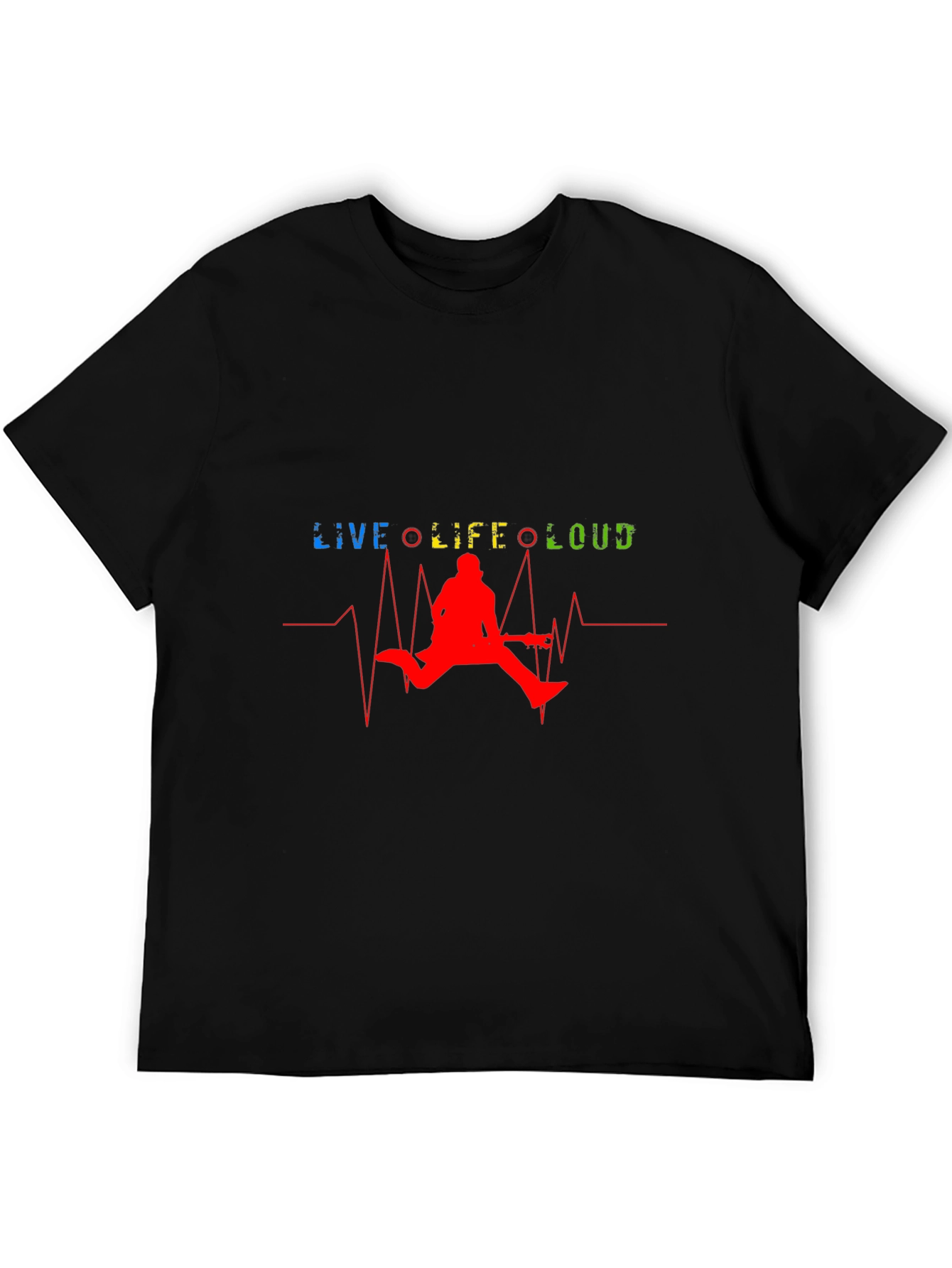 Live Life Loud Graphic T-Shirt - Mens Black Tee