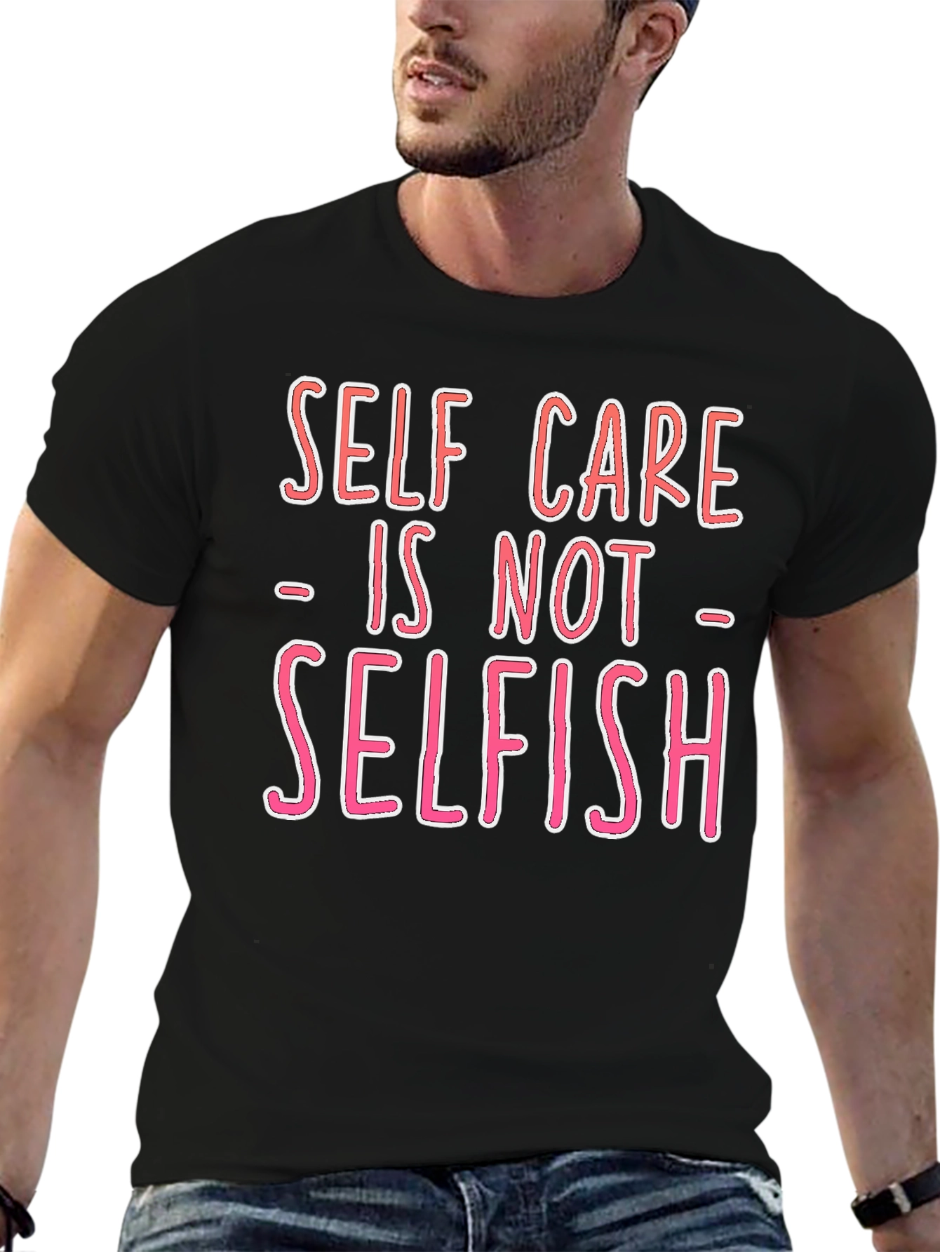 Self Care is Not Selfish Graphic Tee - Black
