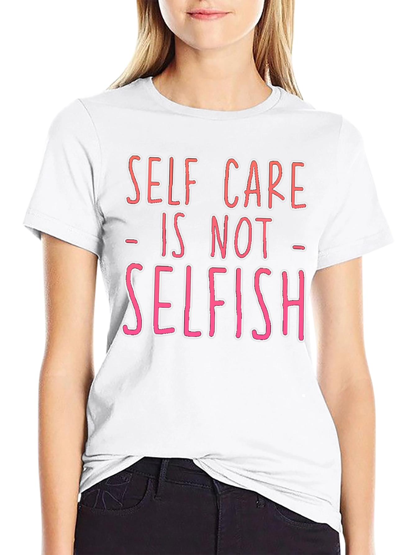 Self Care is Not Selfish Graphic Tee - Black