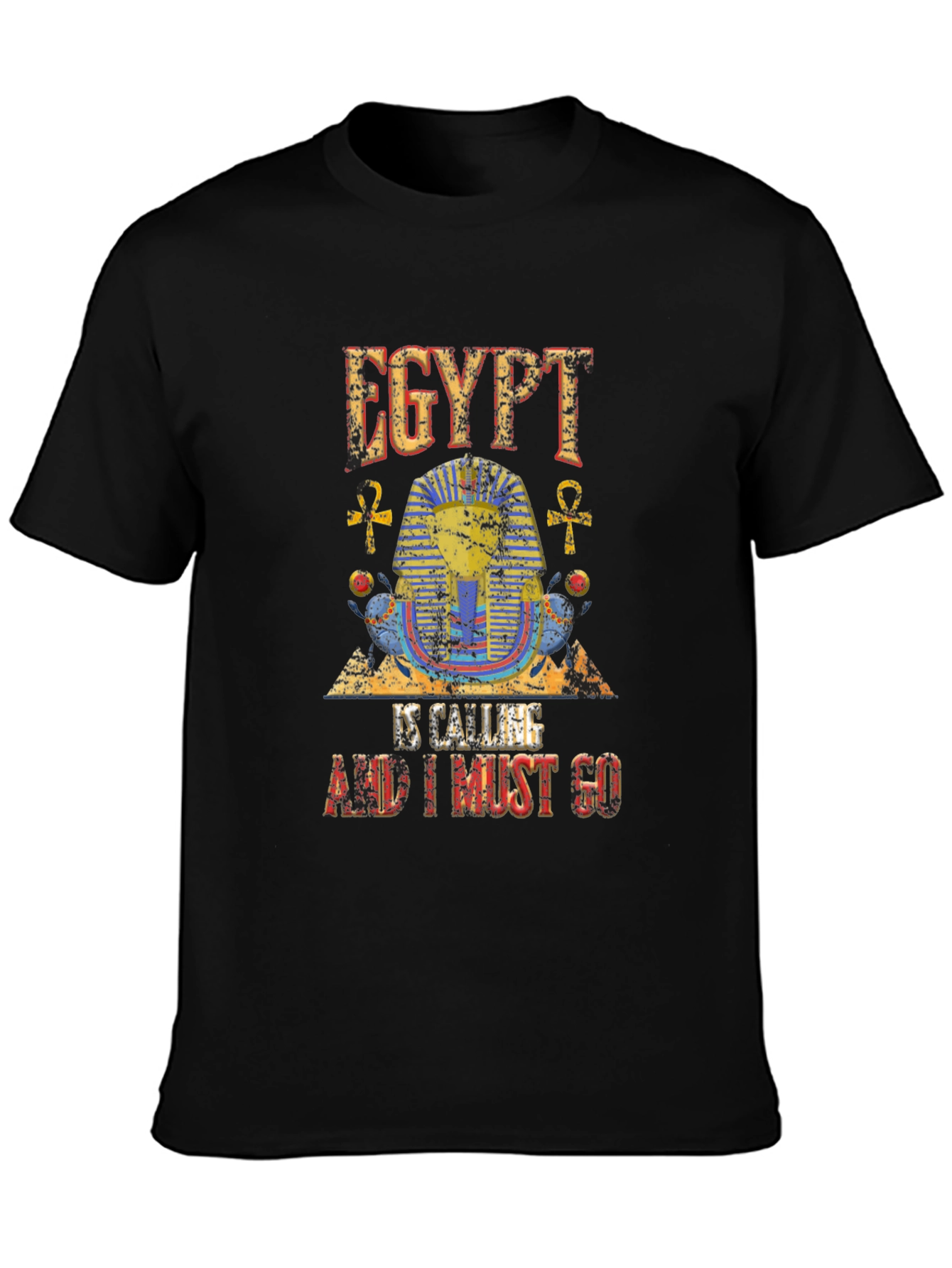 Egypt Calling Graphic Tee - Black Cotton T-Shirt