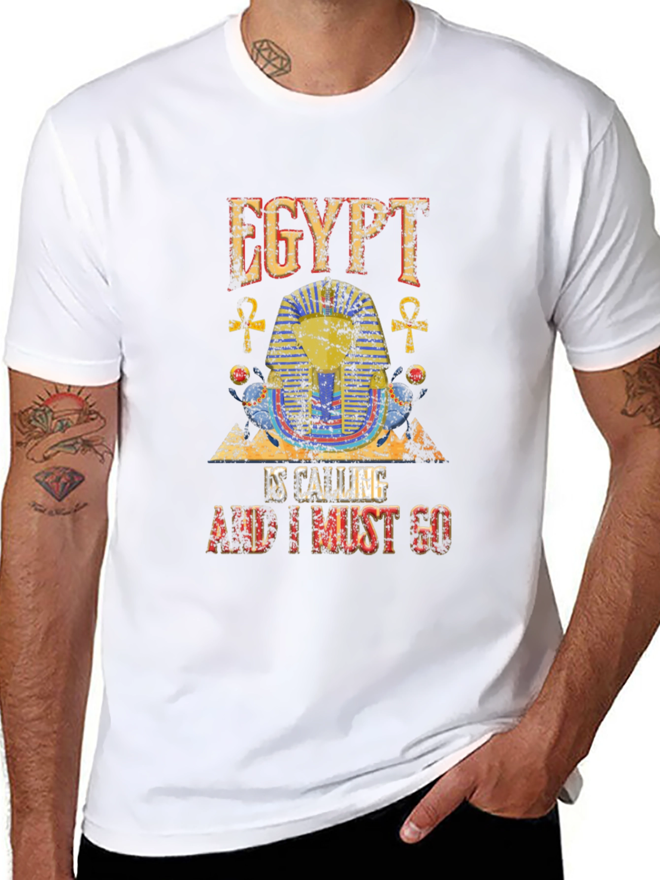 Egypt Calling Graphic Tee - Black Cotton T-Shirt