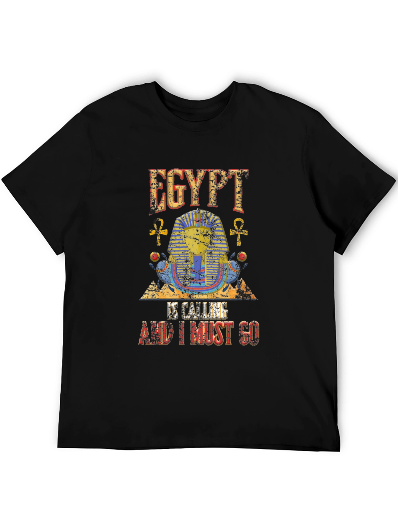 Egypt Calling Graphic Tee - Black Cotton T-Shirt