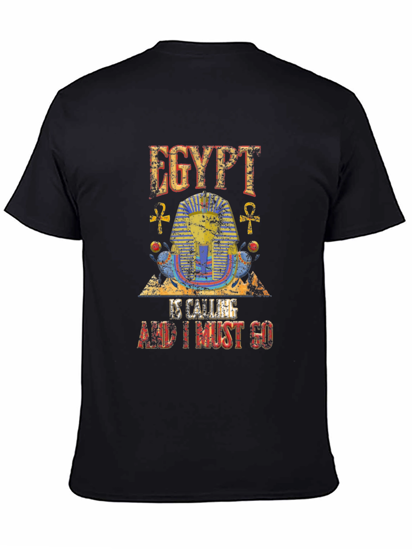 Egypt Calling Graphic Tee - Black Cotton T-Shirt
