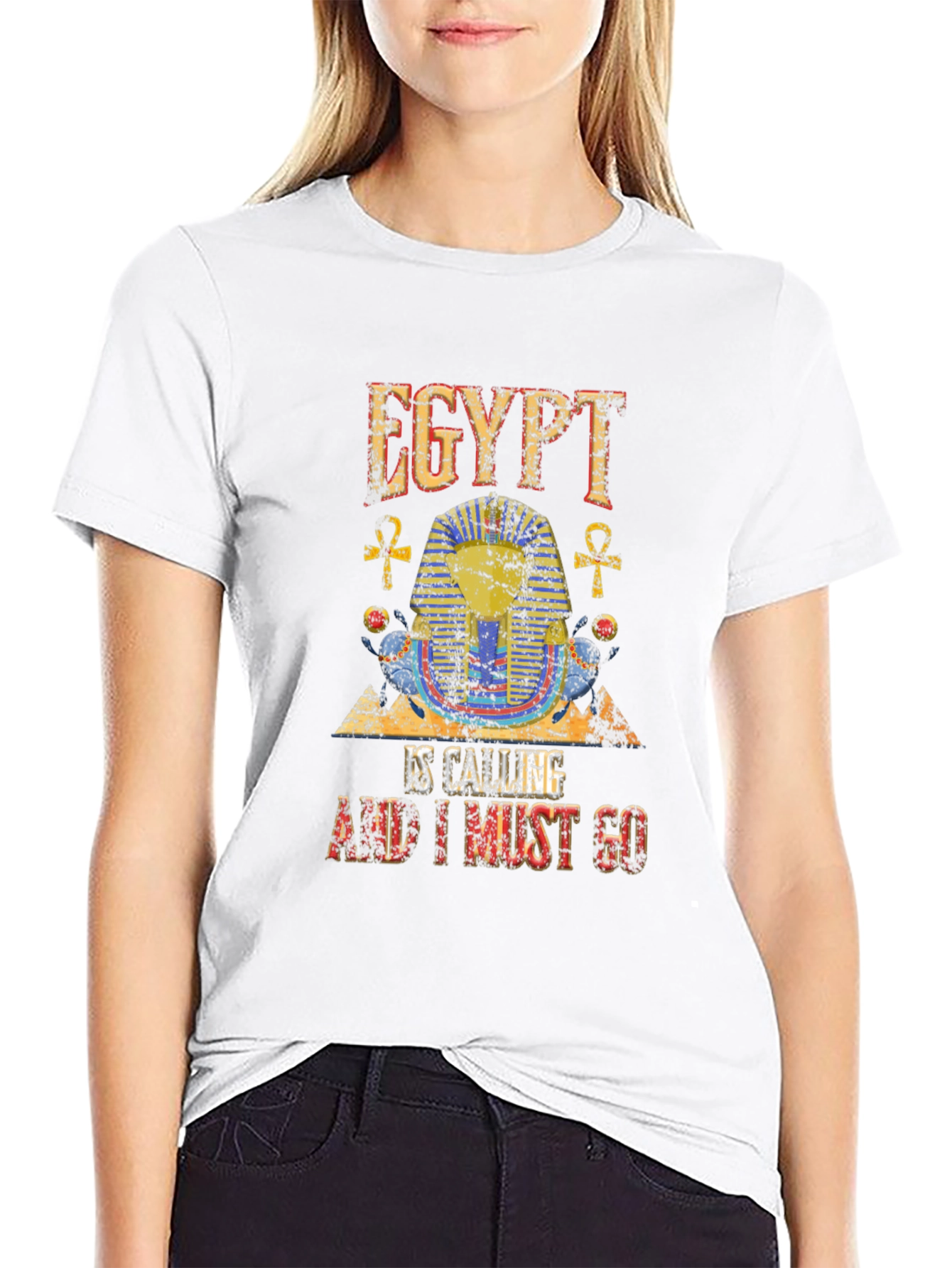 Egypt Calling Graphic Tee - Black Cotton T-Shirt