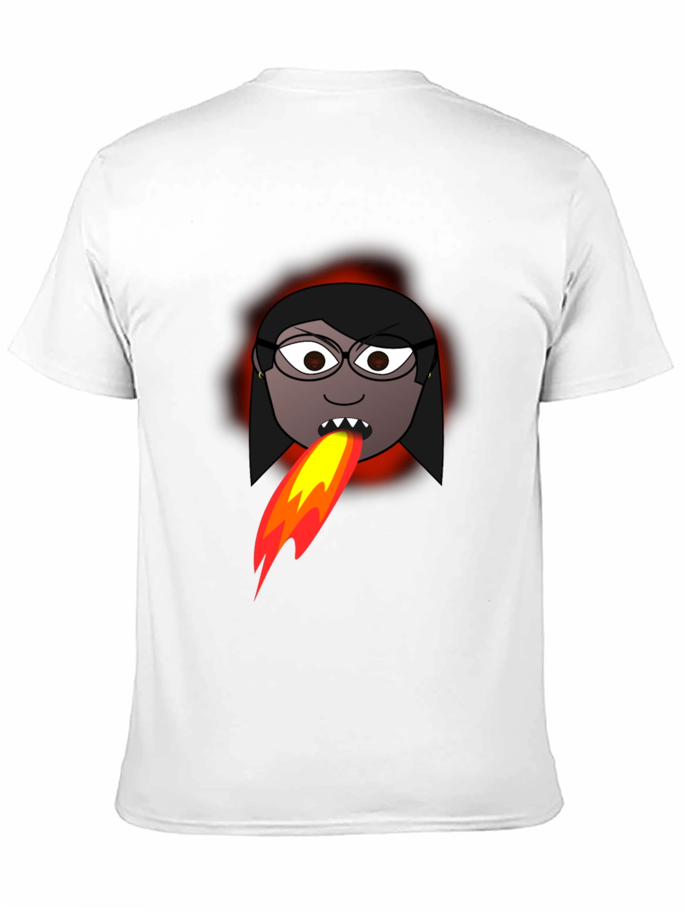Fiery Cartoon Woman Graphic Tee