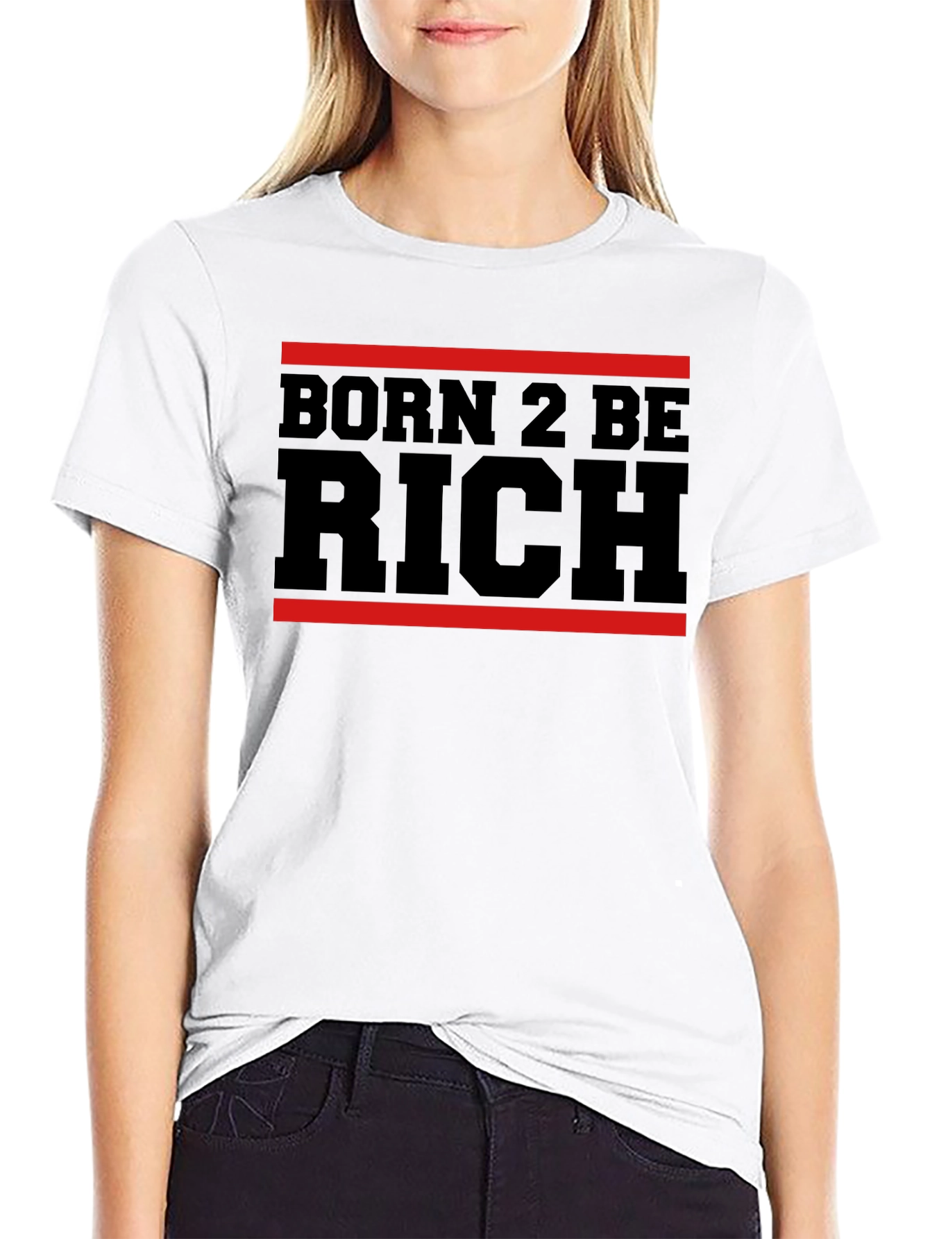Born 2 Be Rich Graphic T-Shirt - Black