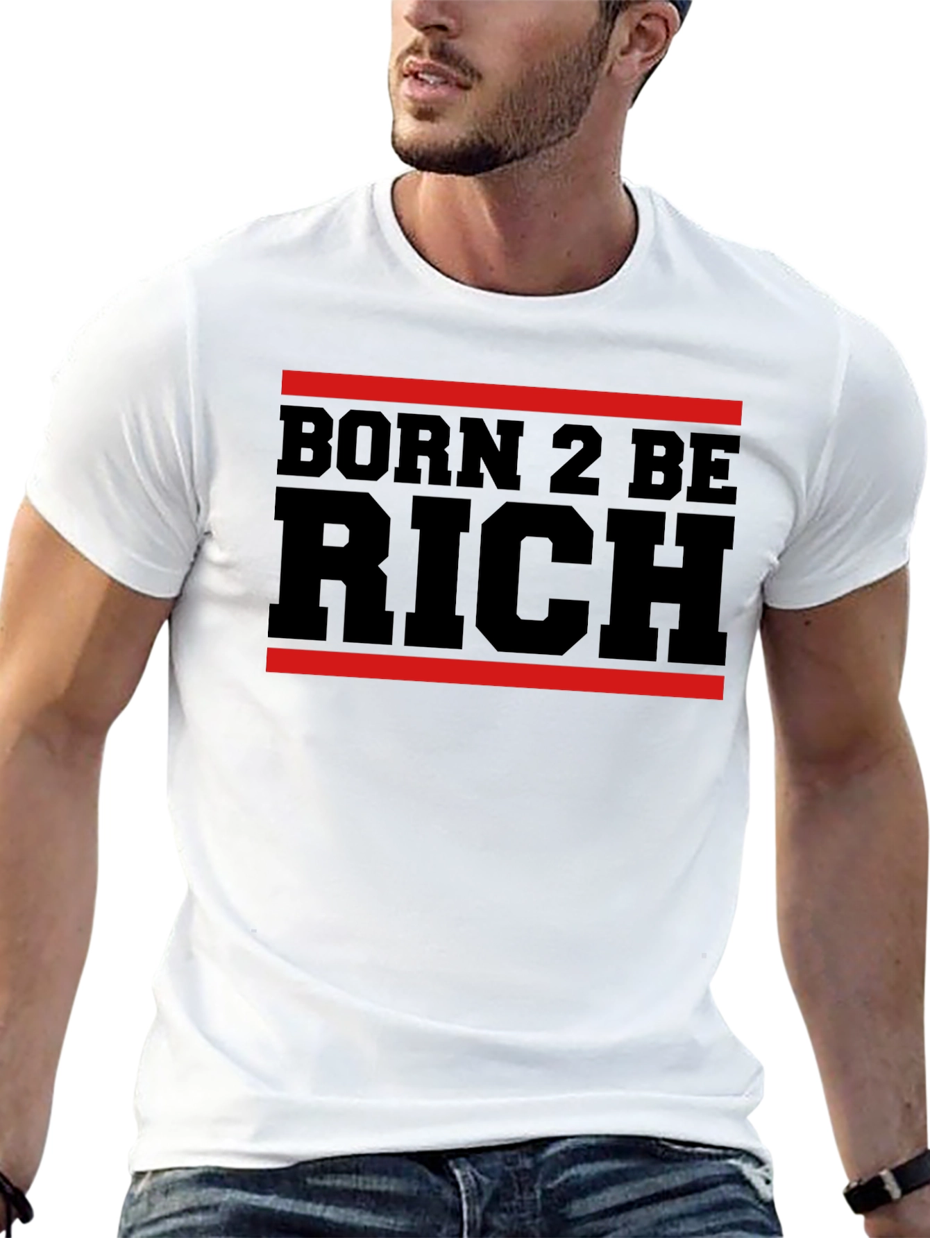 Born 2 Be Rich Graphic T-Shirt - Black
