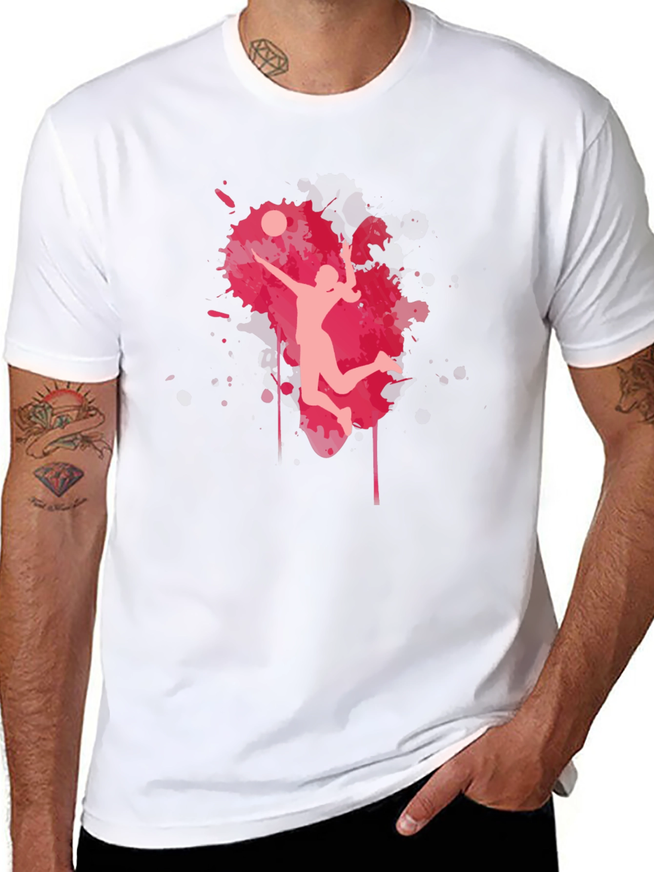 Volleyball Graphic T-Shirt - Black